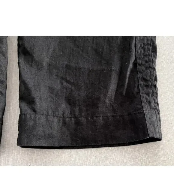 Quince Sz M Wide Leg Linen Pants Black Elastic Breezy Vacation Travel Relaxed - Picture 11 of 16